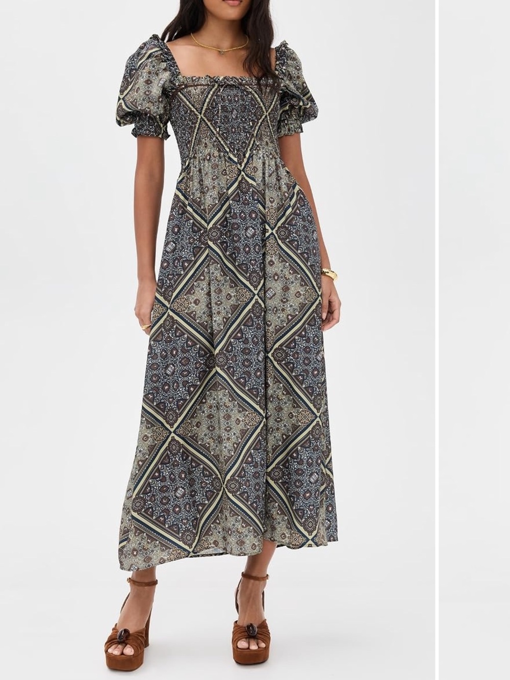 Hill House Home Scarlett Midi Nap Dress in Olive Equestrian
